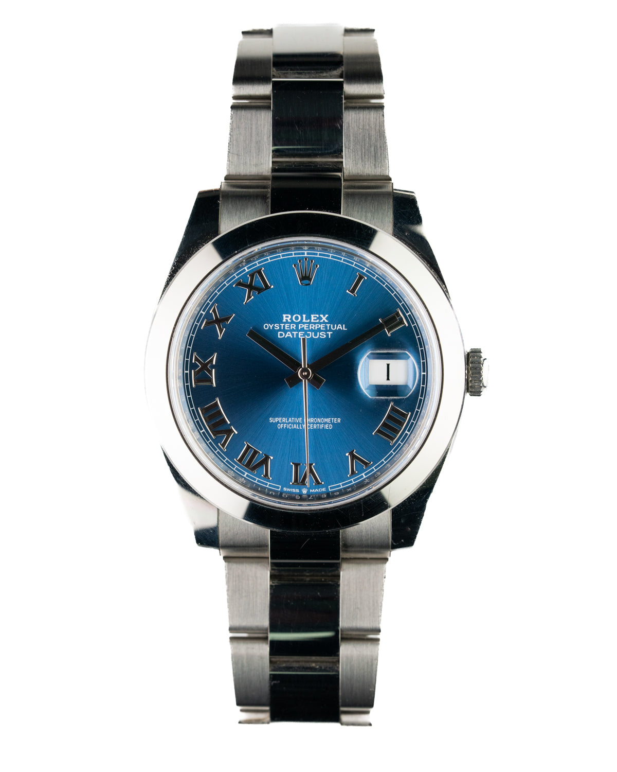 rUu Rolex Oyster Perpetual Datejust 41mm Stainless Steel 'Azzurro Blue