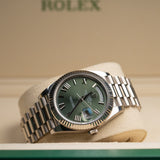 Rolex | Day-Date 40 | White Gold | Olive | 228239 | 2017