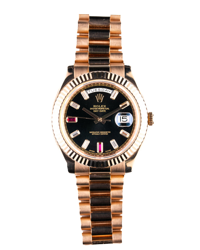 Rolex | Day-Date II | Rose Gold |Ruby | 218235 | 2013