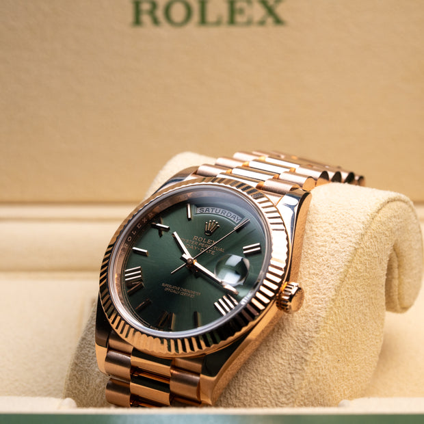 Rolex | Day-Date 40 | Rose Gold | Olive  | 228235| 2023