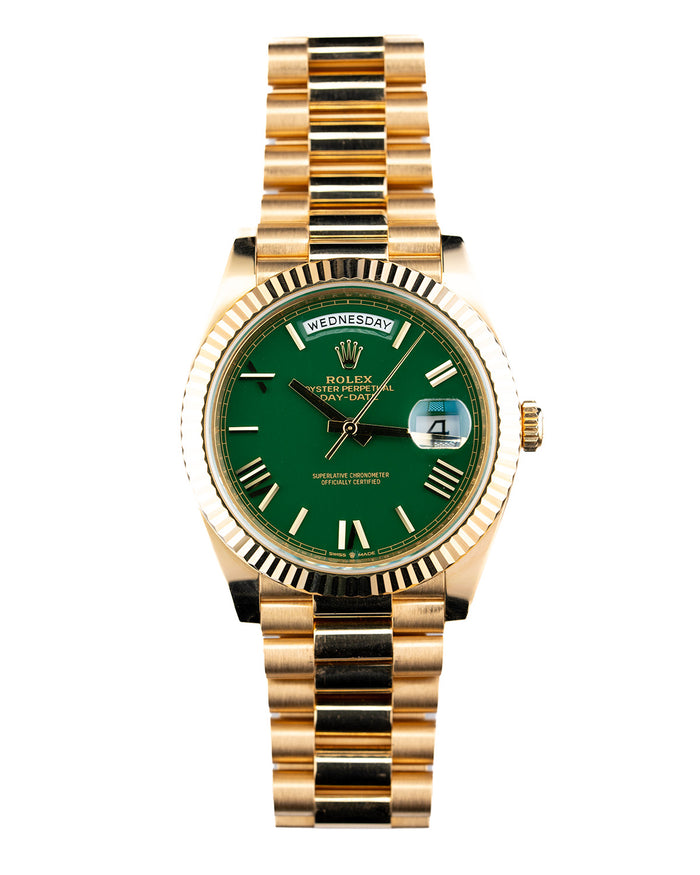 Rolex | Day-Date 40 | 228238 | Yellow Gold | Green Dial | 2022