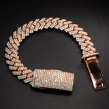 Cuban Bracelet Diamond Set | 14k Rose Gold | 12mm